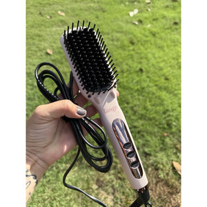 L'ANGE HAIR Le Vite Straightening Brush Heated Straightener Pink